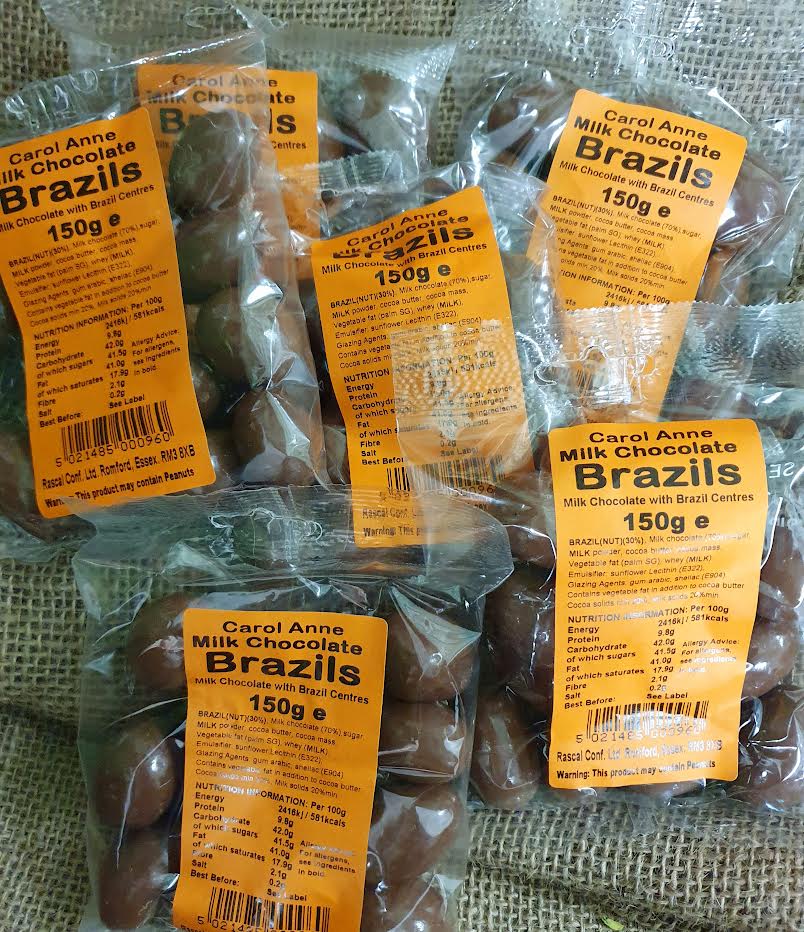 Milk chocolate brazils